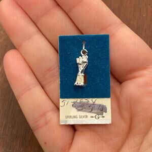 Vintage Griffith 925 Sterling Silver Enamel Lucky Figa Fist Hand Pendant Charm